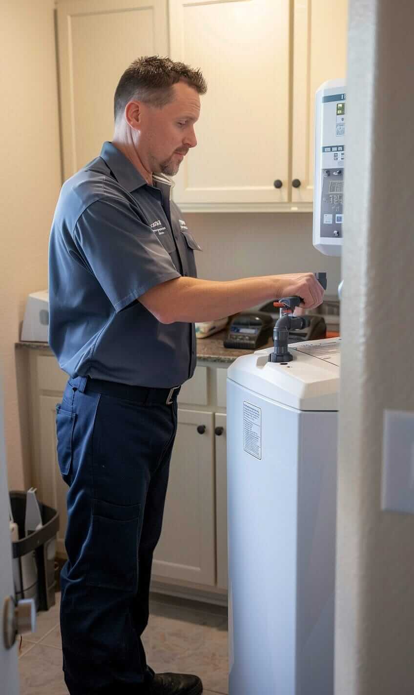 Stappen voor het onderhouden van een waterontharder